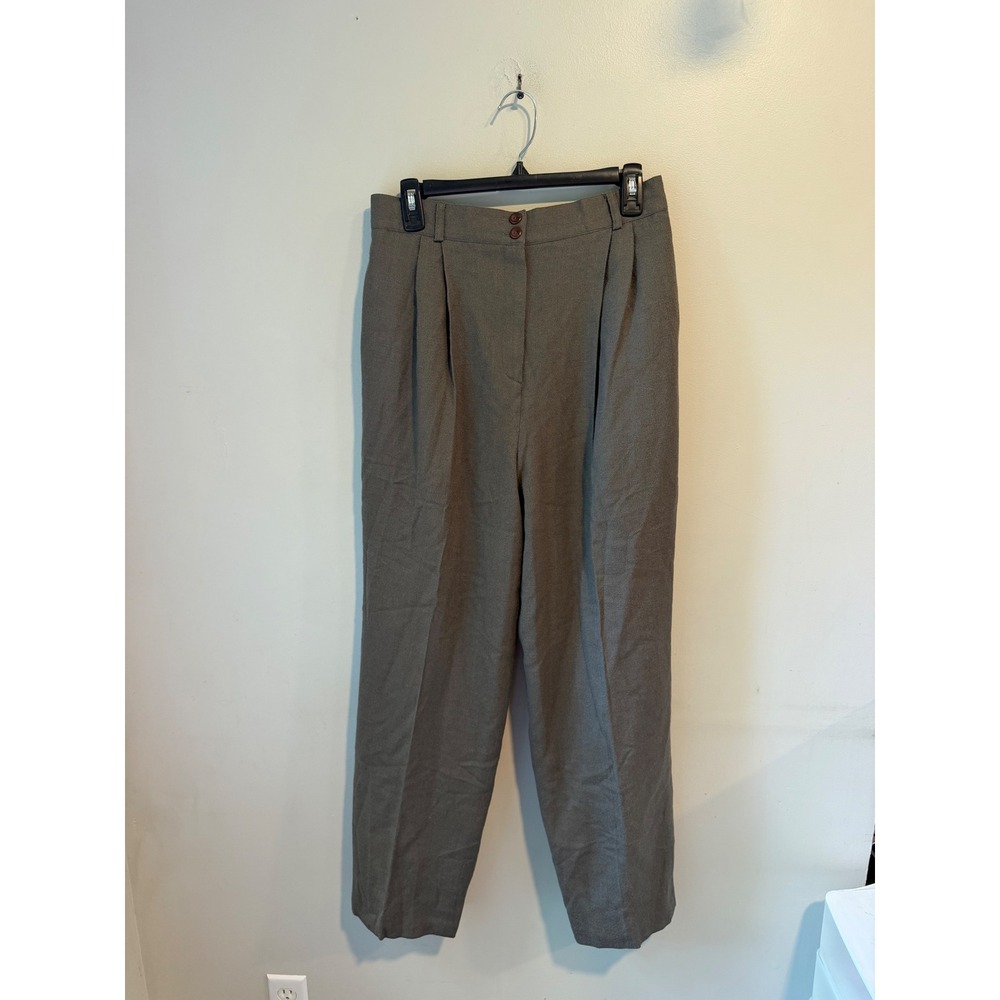 Harve Benard Vintage 100% Wool Pleated High‎ Rise Trousers Brown 66M 677 07 12